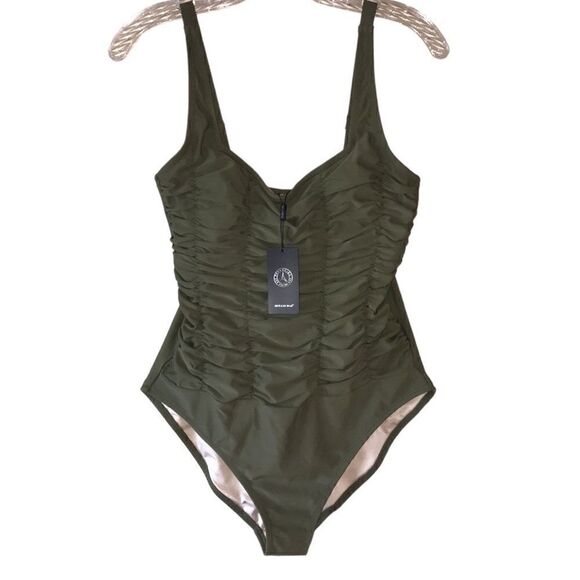 NEW Relleciga Made In Paris Olive Green Swimsuit - Picture 2 of 7